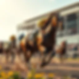 A historic horse racing scene captured in motion