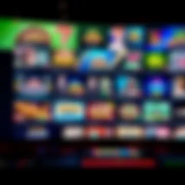 Diverse Games in Online Casinos Different types of online casino games displayed on a screen.